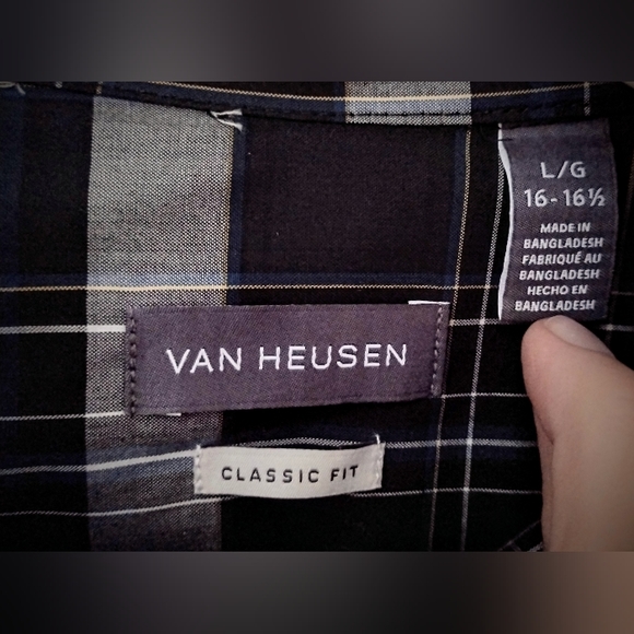 NWT Van Heusen Classic Fit Large 16-16.5 Long Sleeve Button-Down Shirt - Picture 5 of 9
